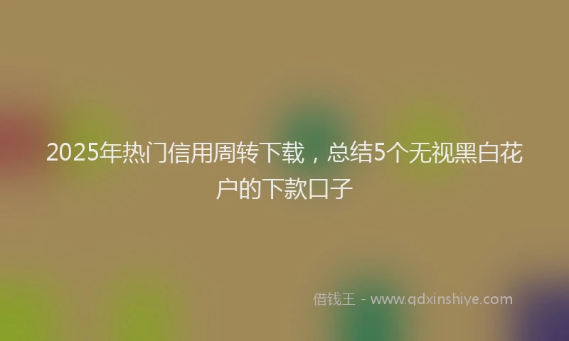 2025年热门信用周转下载，总结5个无视黑白花户的下款口子