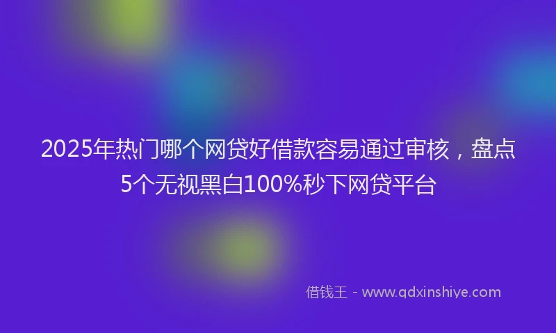 2025年热门哪个网贷好借款容易通过审核，盘点5个无视黑白100%秒下网贷平台