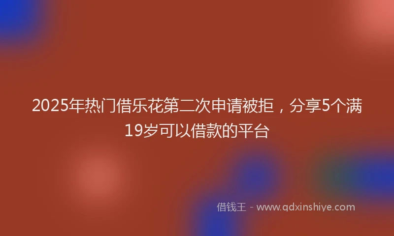 2025年热门借乐花第二次申请被拒，分享5个满19岁可以借款的平台