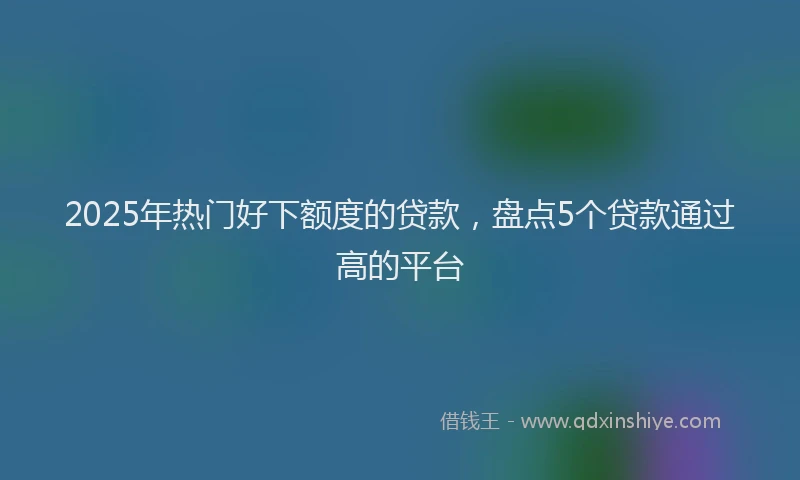 2025年热门好下额度的贷款，盘点5个贷款通过高的平台