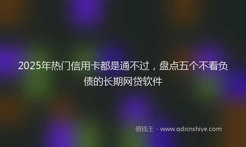 2025年热门信用卡都是通不过，盘点五个不看负债的长期网贷软件