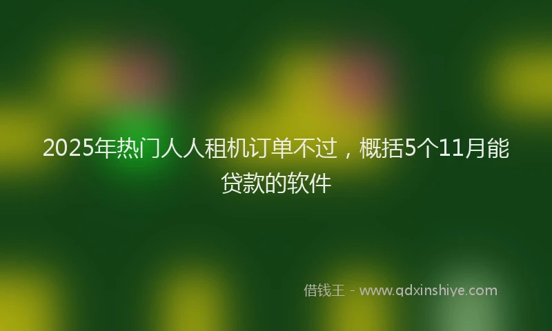 2025年热门人人租机订单不过，概括5个11月能贷款的软件