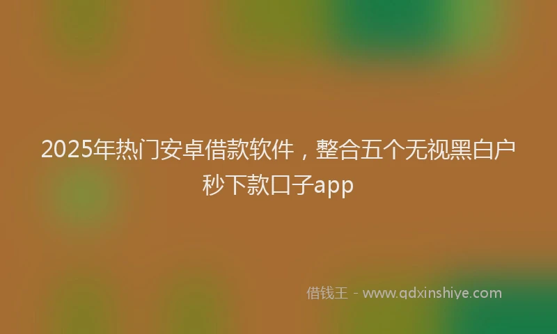 2025年热门安卓借款软件，整合五个无视黑白户秒下款口子app
