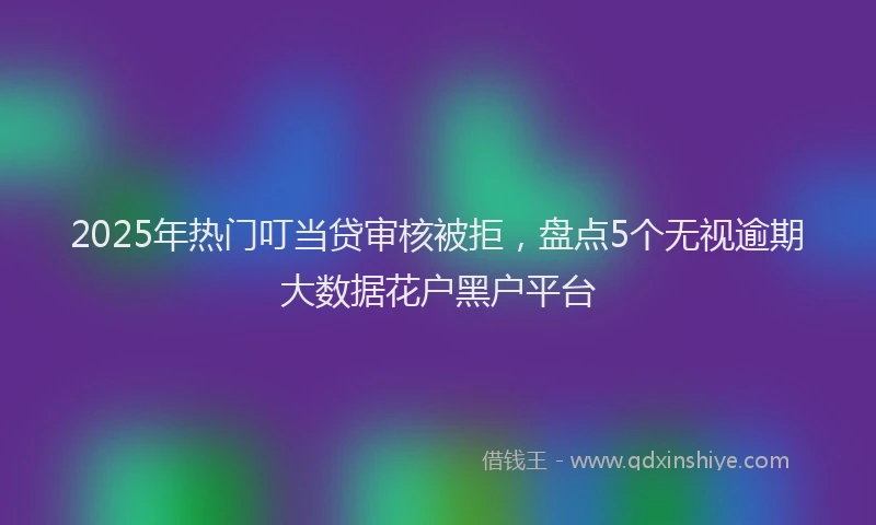 2025年热门叮当贷审核被拒，盘点5个无视逾期大数据花户黑户平台