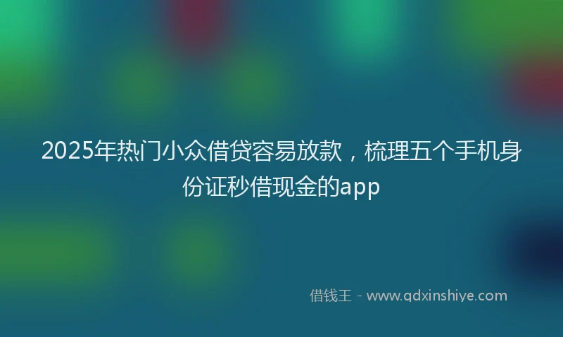 2025年热门小众借贷容易放款，梳理五个手机身份证秒借现金的app
