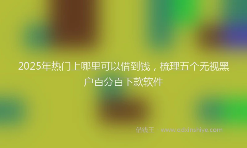 2025年热门上哪里可以借到钱，梳理五个无视黑户百分百下款软件