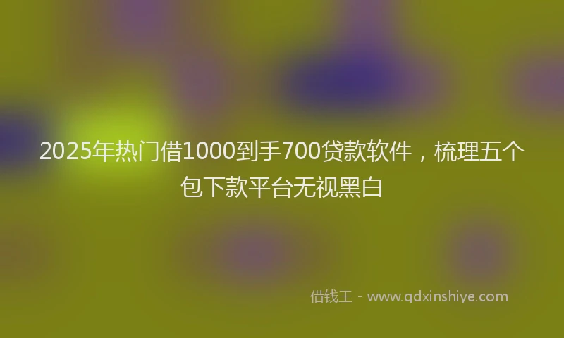 2025年热门借1000到手700贷款软件，梳理五个包下款平台无视黑白