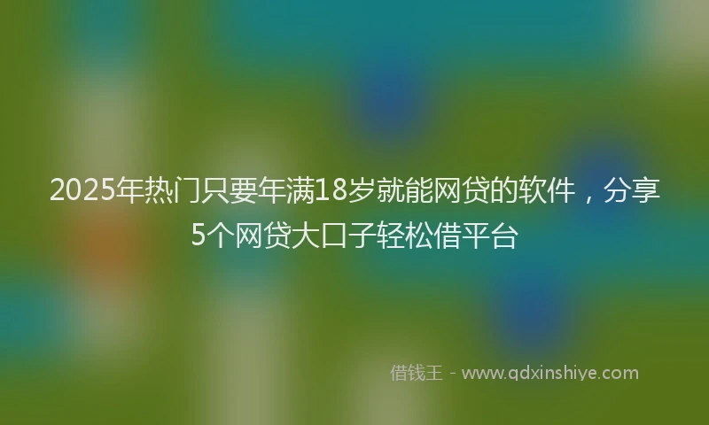 2025年热门只要年满18岁就能网贷的软件，分享5个网贷大口子轻松借平台