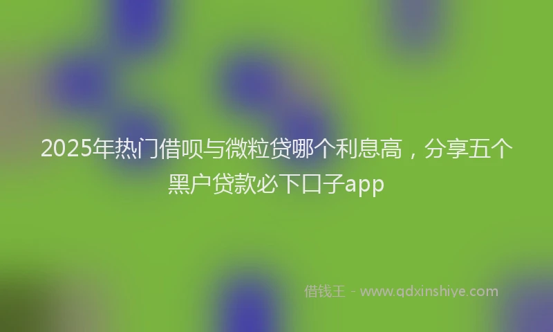 2025年热门借呗与微粒贷哪个利息高，分享五个黑户贷款必下口子app