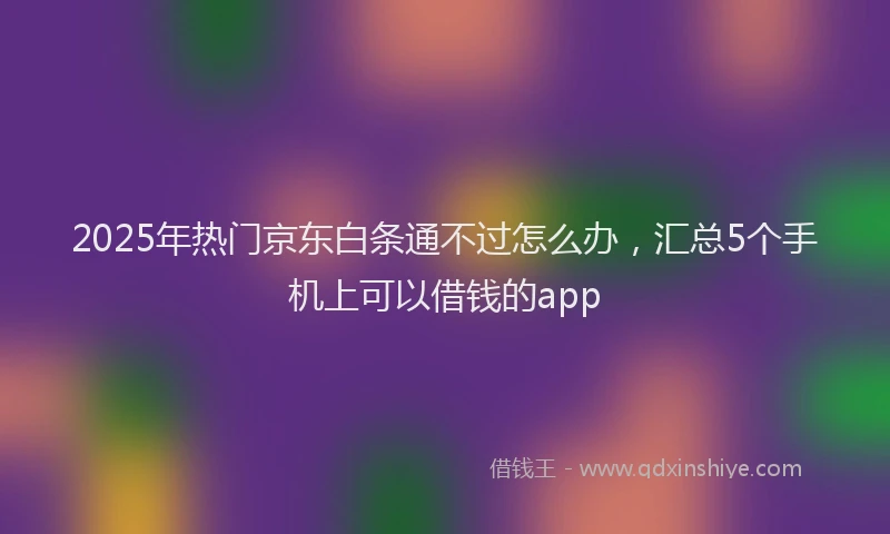 2025年热门京东白条通不过怎么办，汇总5个手机上可以借钱的app