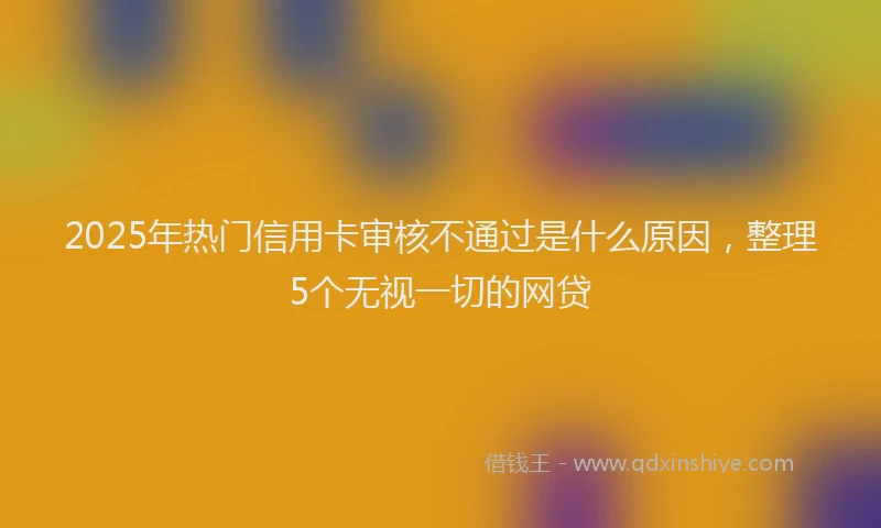2025年热门信用卡审核不通过是什么原因，整理5个无视一切的网贷