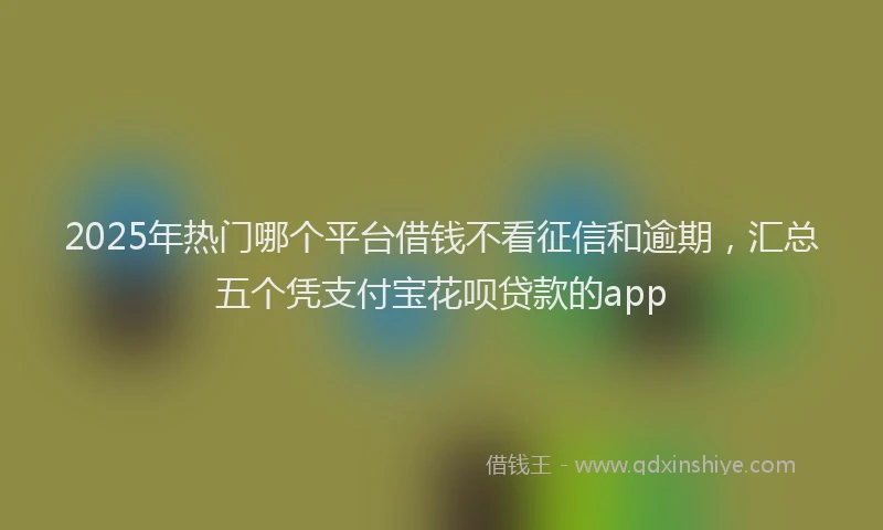 2025年热门哪个平台借钱不看征信和逾期，汇总五个凭支付宝花呗贷款的app