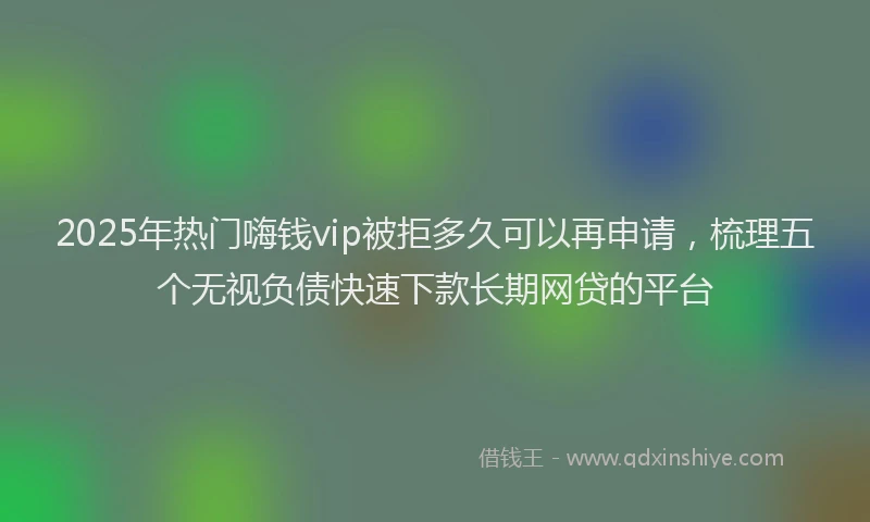 2025年热门嗨钱vip被拒多久可以再申请，梳理五个无视负债快速下款长期网贷的平台