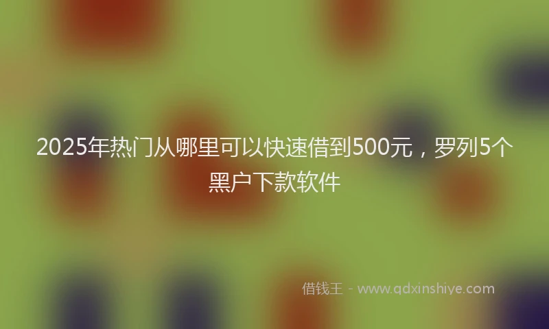 2025年热门从哪里可以快速借到500元，罗列5个黑户下款软件