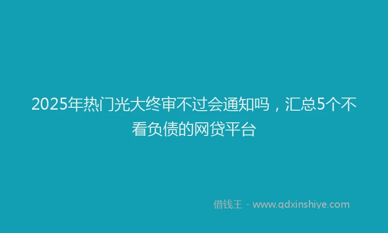 2025年热门光大终审不过会通知吗，汇总5个不看负债的网贷平台