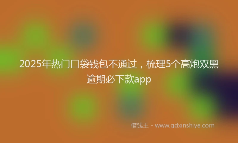 2025年热门口袋钱包不通过，梳理5个高炮双黑逾期必下款app