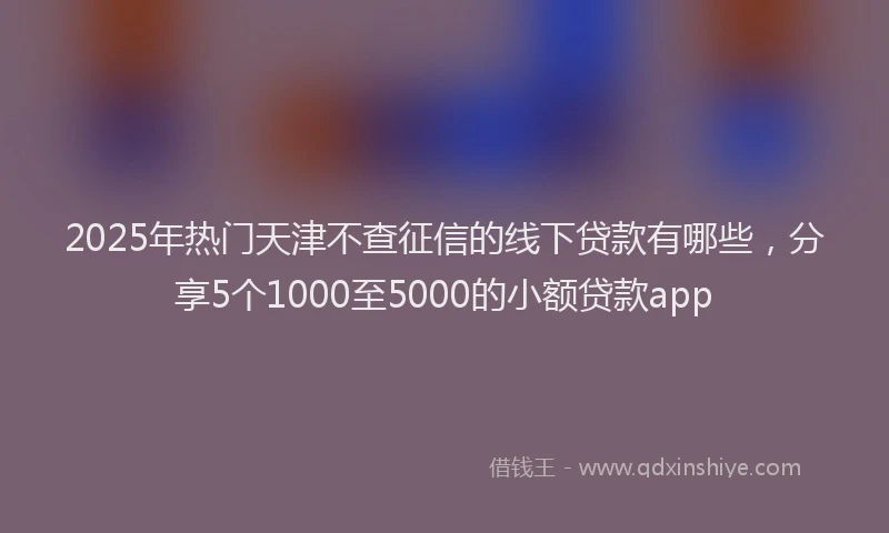 2025年热门天津不查征信的线下贷款有哪些，分享5个1000至5000的小额贷款app