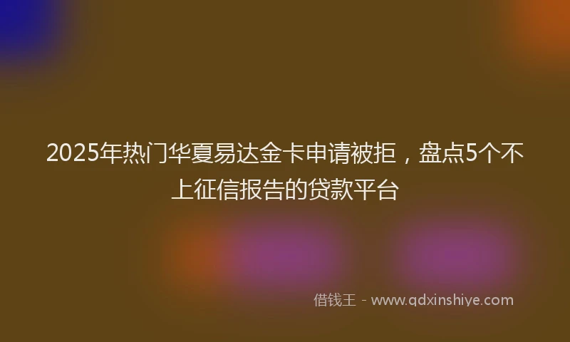 2025年热门华夏易达金卡申请被拒，盘点5个不上征信报告的贷款平台