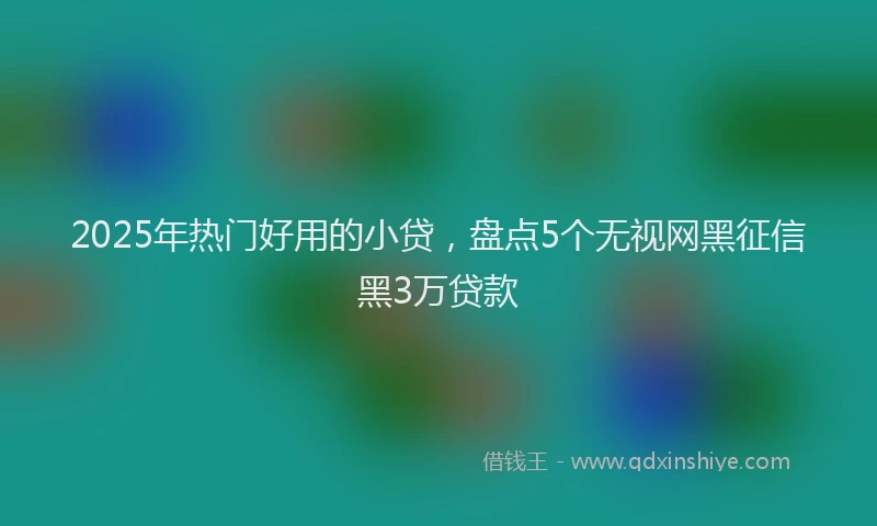 2025年热门好用的小贷，盘点5个无视网黑征信黑3万贷款