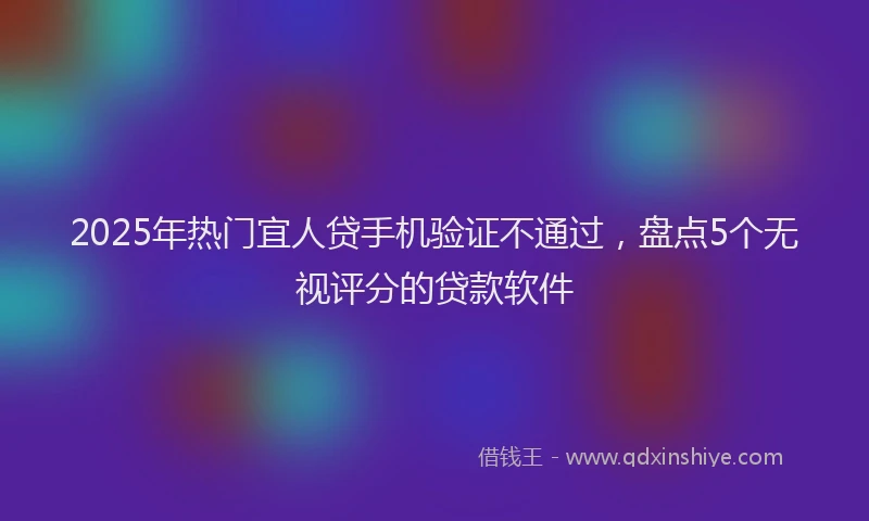 2025年热门宜人贷手机验证不通过，盘点5个无视评分的贷款软件