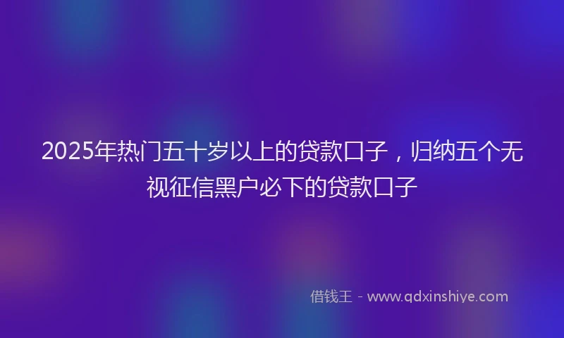2025年热门五十岁以上的贷款口子，归纳五个无视征信黑户必下的贷款口子