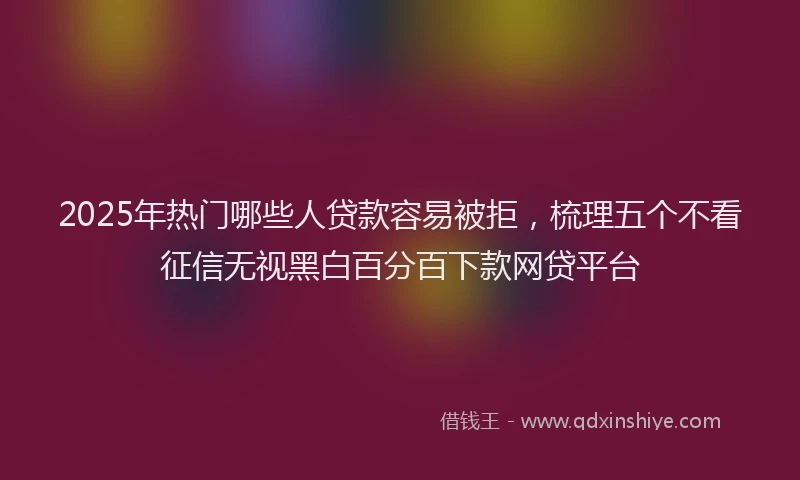 2025年热门哪些人贷款容易被拒，梳理五个不看征信无视黑白百分百下款网贷平台