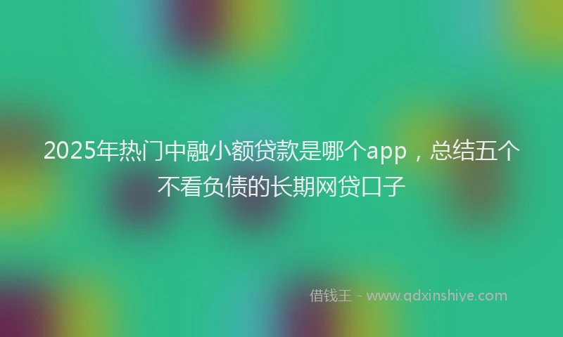 2025年热门中融小额贷款是哪个app，总结五个不看负债的长期网贷口子