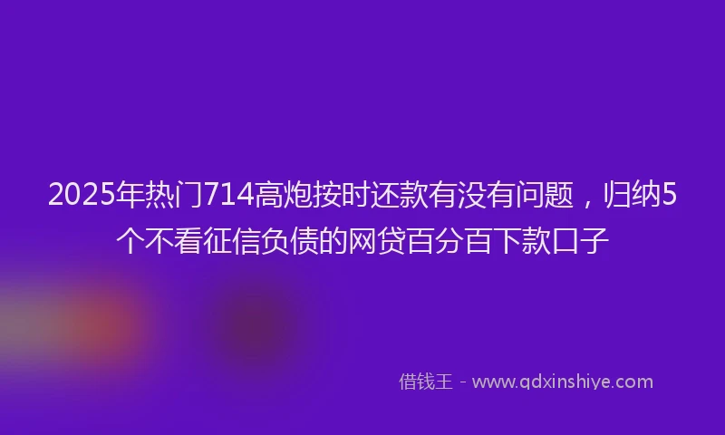 2025年热门714高炮按时还款有没有问题，归纳5个不看征信负债的网贷百分百下款口子