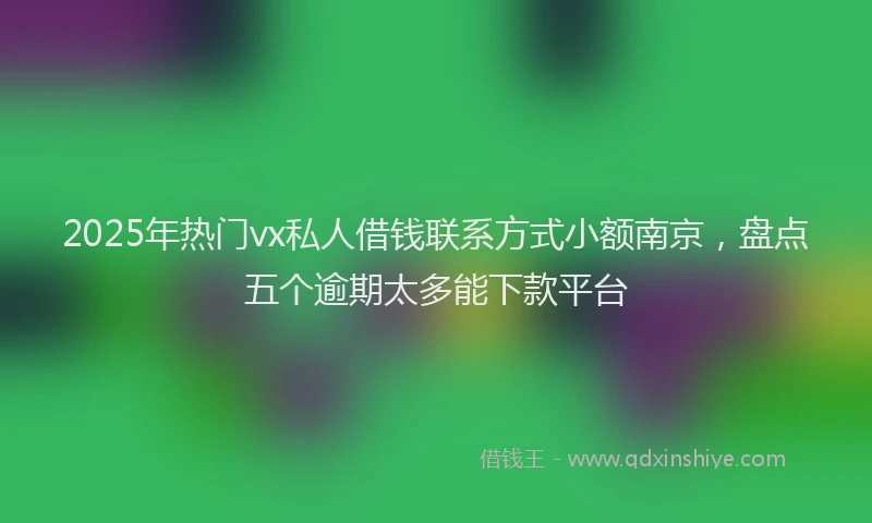 2025年热门vx私人借钱联系方式小额南京，盘点五个逾期太多能下款平台