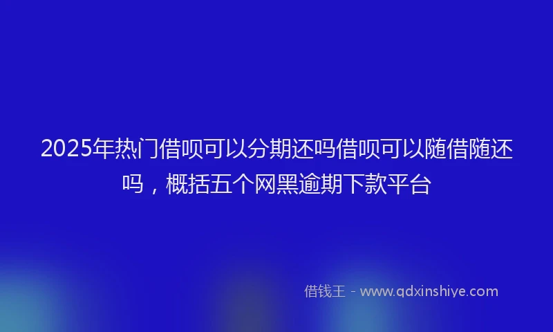 2025年热门借呗可以分期还吗借呗可以随借随还吗，概括五个网黑逾期下款平台