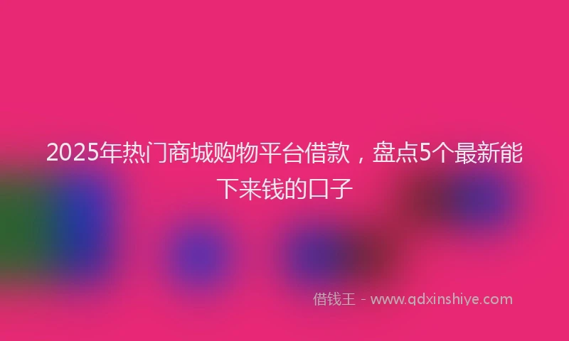 2025年热门商城购物平台借款，盘点5个最新能下来钱的口子