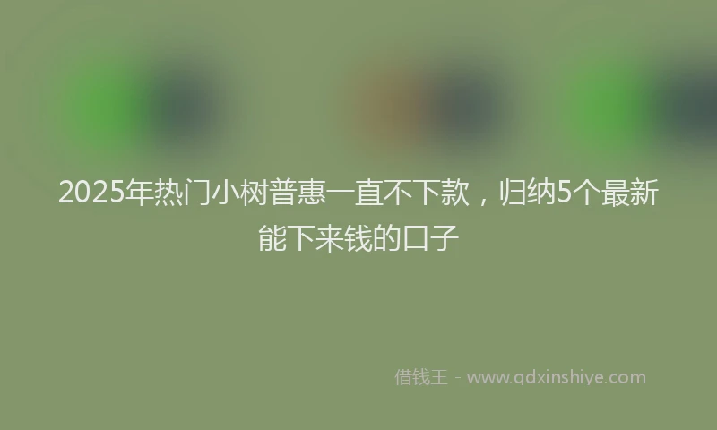 2025年热门小树普惠一直不下款，归纳5个最新能下来钱的口子