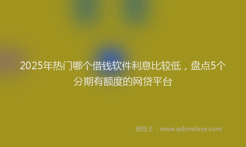 2025年热门哪个借钱软件利息比较低，盘点5个分期有额度的网贷平台
