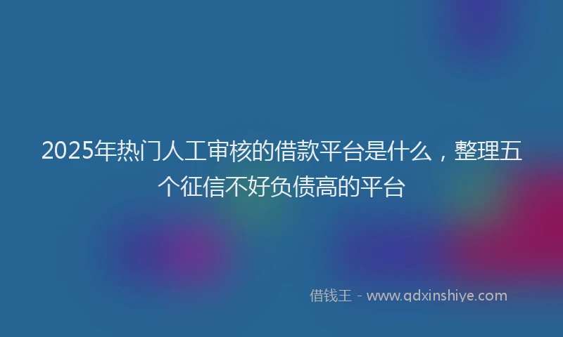 2025年热门人工审核的借款平台是什么，整理五个征信不好负债高的平台