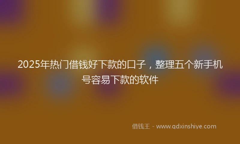 2025年热门借钱好下款的口子，整理五个新手机号容易下款的软件