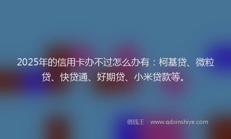 2025年的信用卡办不过怎么办有：柯基贷、微粒贷、快贷通、好期贷、小米贷款等。