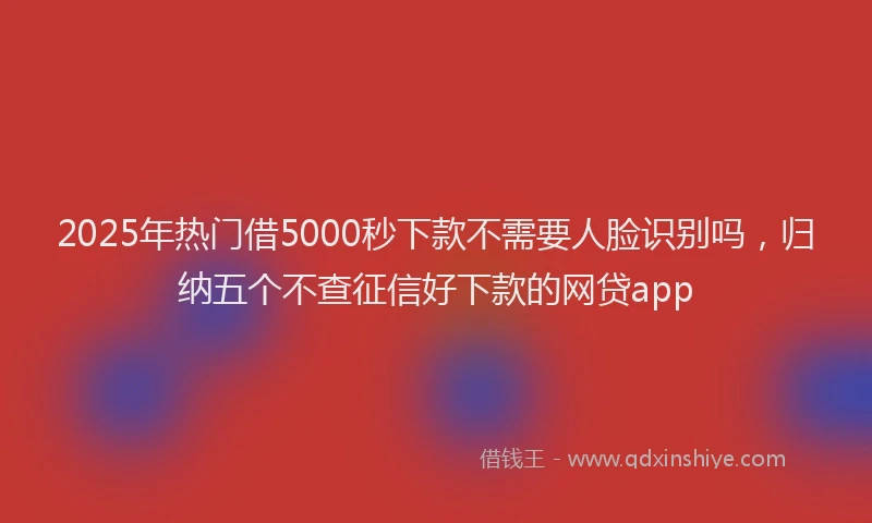 2025年热门借5000秒下款不需要人脸识别吗，归纳五个不查征信好下款的网贷app