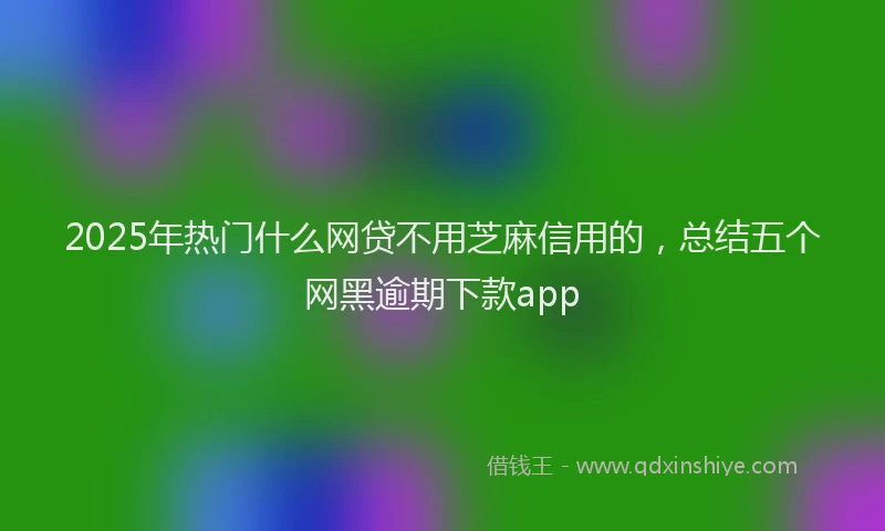 2025年热门什么网贷不用芝麻信用的，总结五个网黑逾期下款app