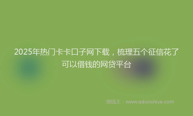 2025年热门卡卡口子网下载，梳理五个征信花了可以借钱的网贷平台