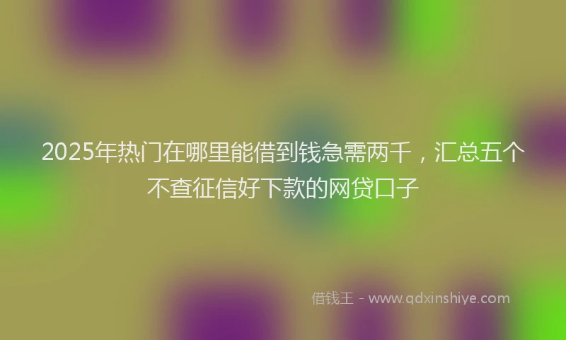 2025年热门在哪里能借到钱急需两千，汇总五个不查征信好下款的网贷口子