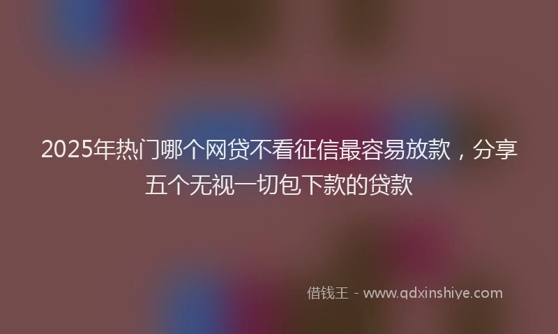 2025年热门哪个网贷不看征信最容易放款，分享五个无视一切包下款的贷款