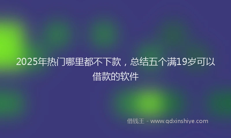 2025年热门哪里都不下款，总结五个满19岁可以借款的软件