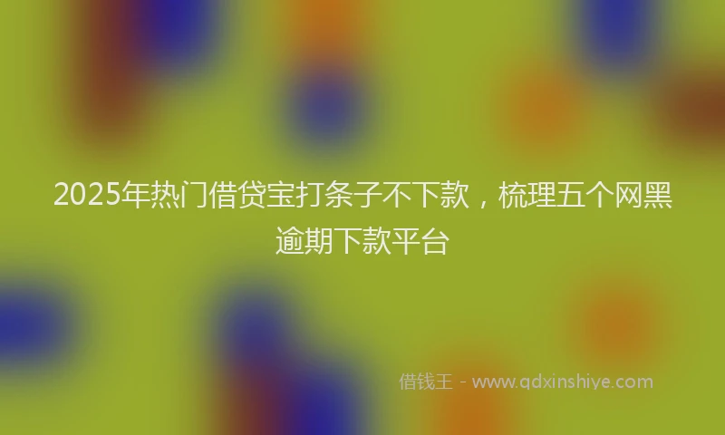 2025年热门借贷宝打条子不下款，梳理五个网黑逾期下款平台