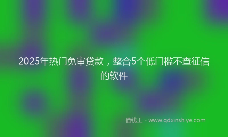 2025年热门免审贷款，整合5个低门槛不查征信的软件