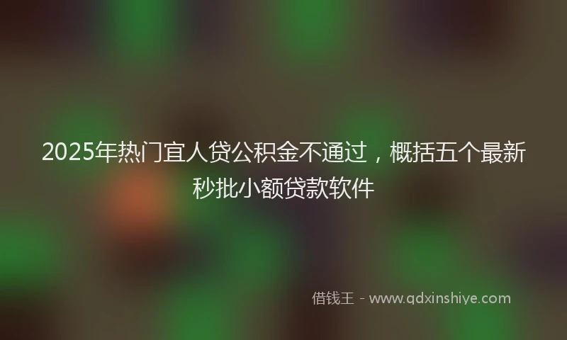2025年热门宜人贷公积金不通过，概括五个最新秒批小额贷款软件