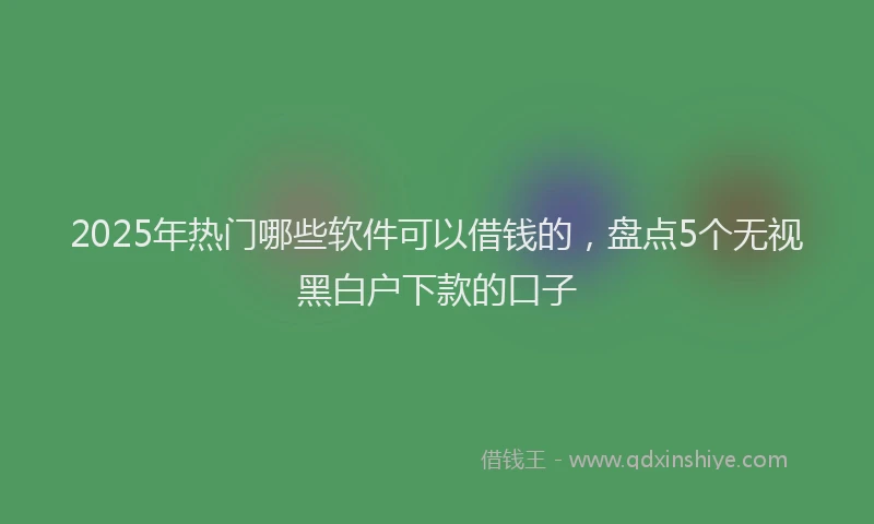 2025年热门哪些软件可以借钱的，盘点5个无视黑白户下款的口子