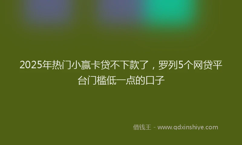 2025年热门小赢卡贷不下款了,罗列5个网贷平台门槛低一点的口子