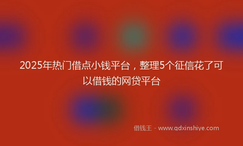 2025年热门借点小钱平台，整理5个征信花了可以借钱的网贷平台