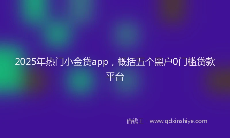2025年热门小金贷app，概括五个黑户0门槛贷款平台