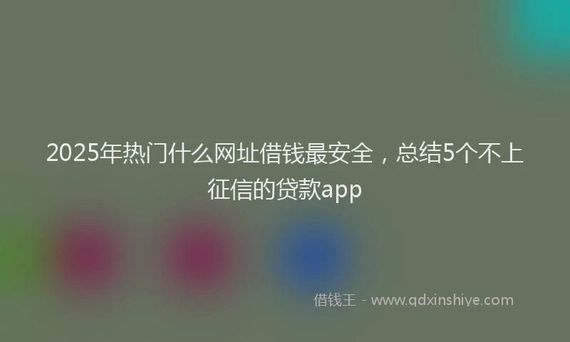 2025年热门什么网址借钱最安全，总结5个不上征信的贷款app